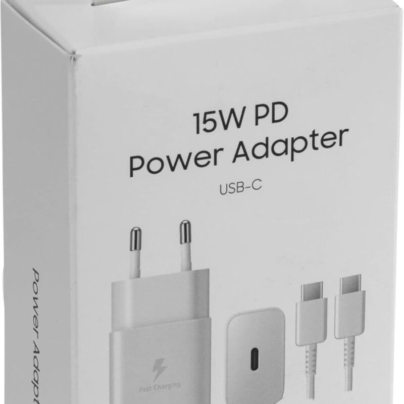 SAMSUNG CARICABATTERIA DA RETE + CAVO TYPE-C 15W BIANCO