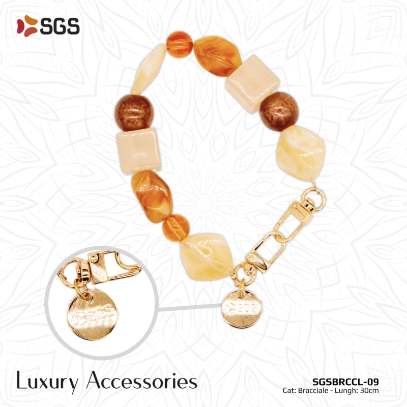 SGS SGS BRACCIALE 30CM PIETRE MISTE AVORIO E AMBRA PER SMARTPHONE