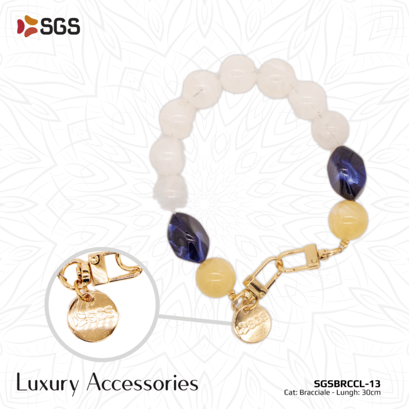 SGS SGS BRACCIALE 30CM PIETRE MISTE BIANCO E NERO PER SMARTPHONE