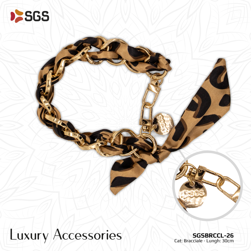 SGS SGS BRACCIALE 30CM FOULARD LEOPARDATO
