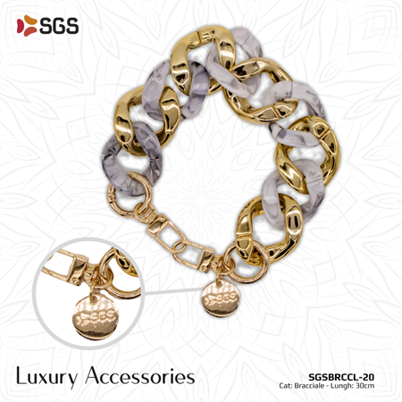 SGS BRACCIALE 30 CM CATENA MARMO E ORO